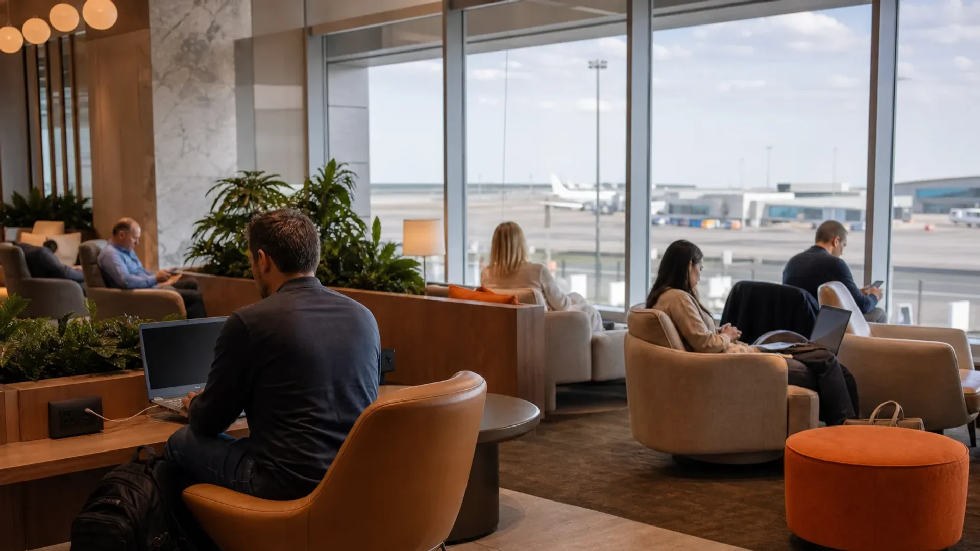 Airport lounge access during a long travel day