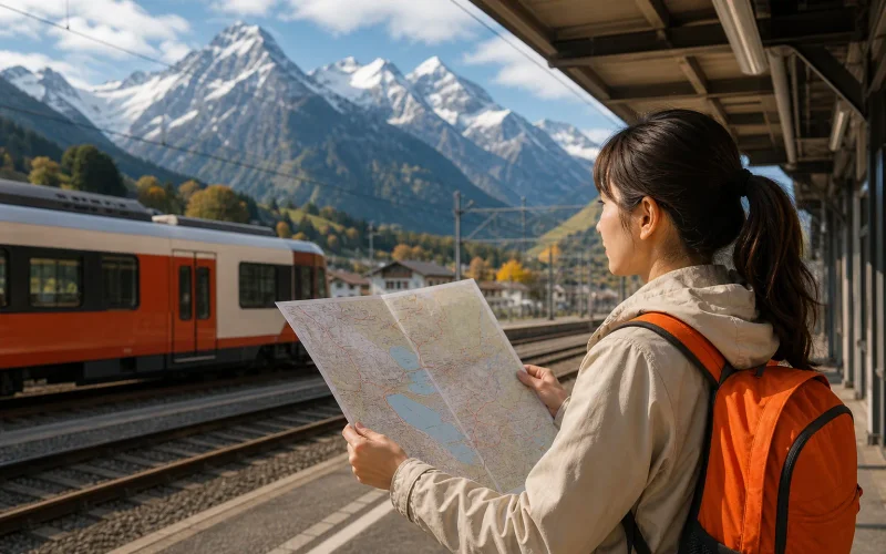 Solo female traveler comparing Switzerland and Japan for an orderly first trip