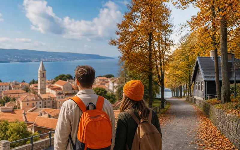 European October travel climate from Mediterranean warmth to northern fall