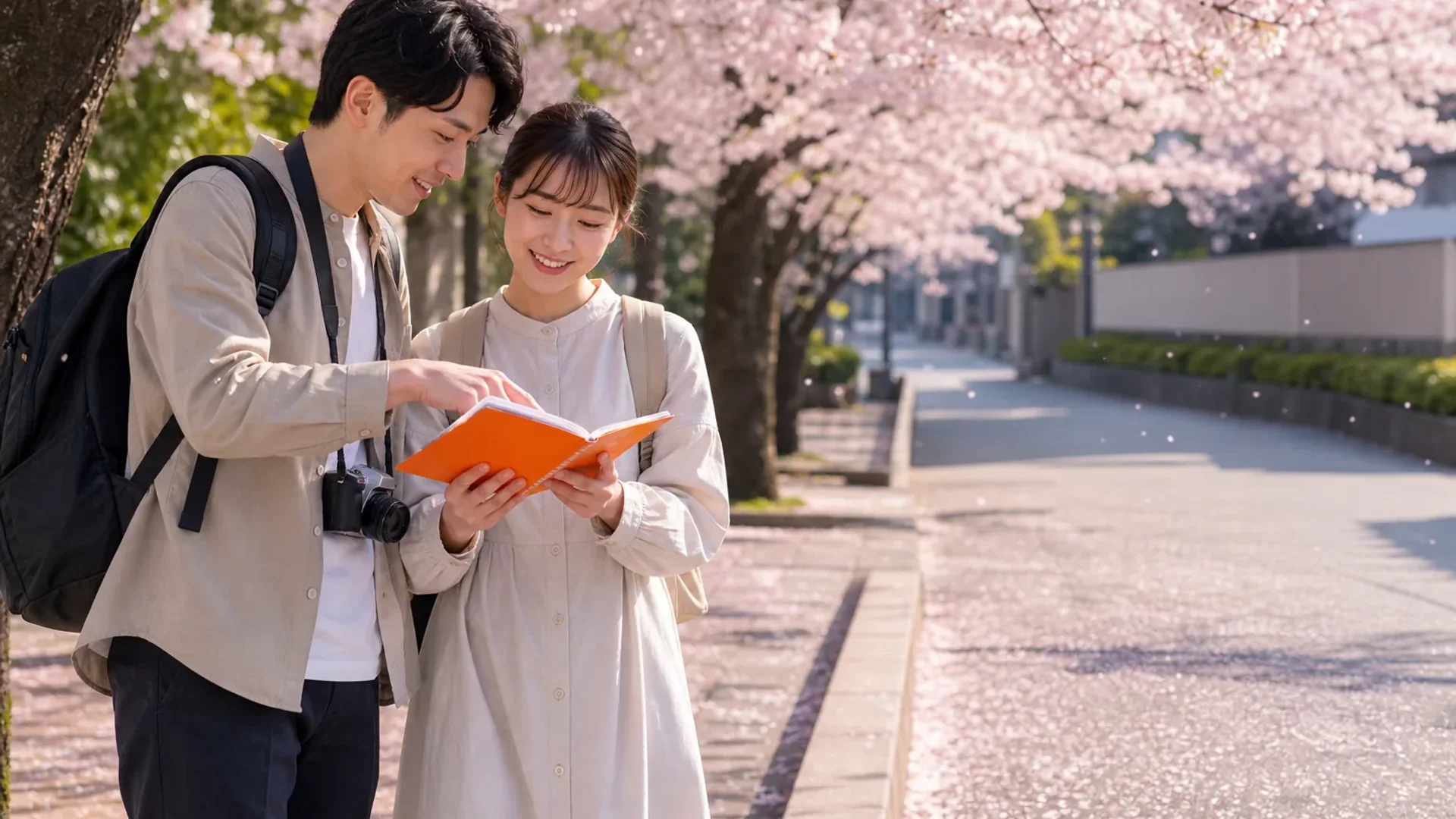 Travelers planning a Japan cherry blossom trip in Tokyo