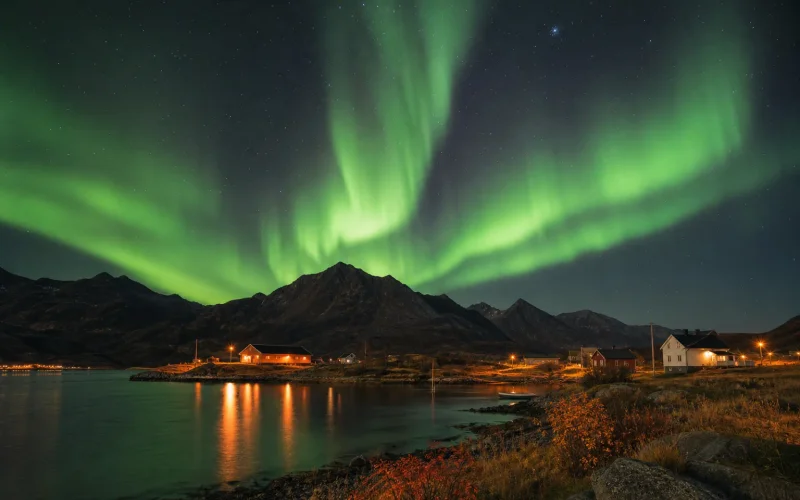 Northern Lights over Northern Norway in autumn