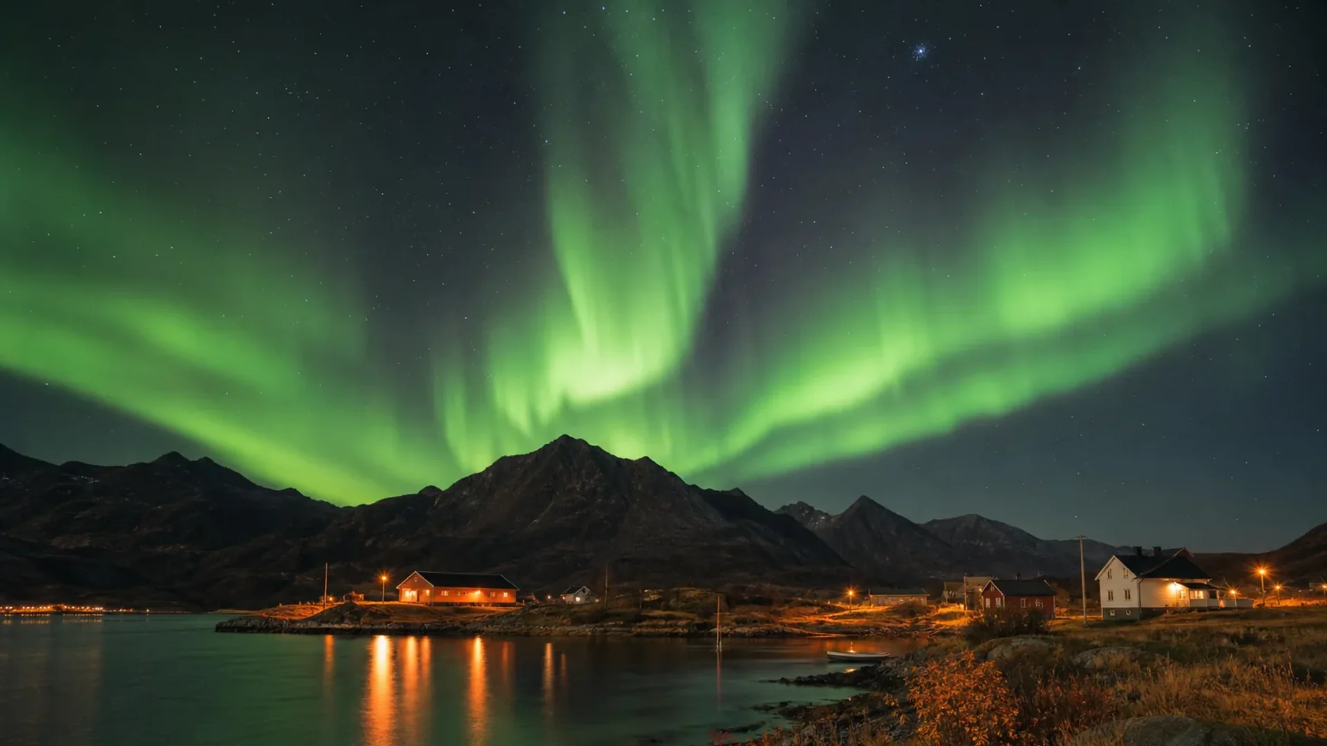 Northern Lights over Northern Norway in autumn