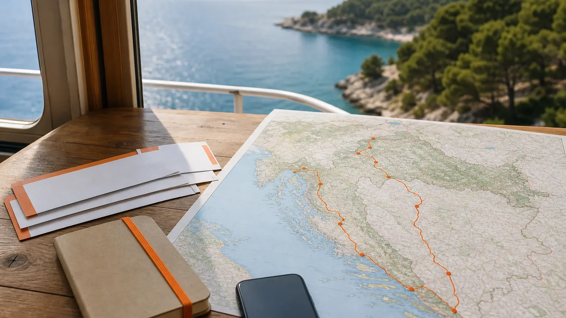 Croatia itinerary route planning map with ferry tickets