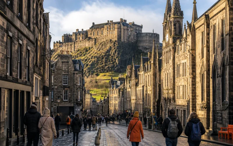 Edinburgh Castle and Royal Mile on day one of a three-day Edinburgh itinerary.
