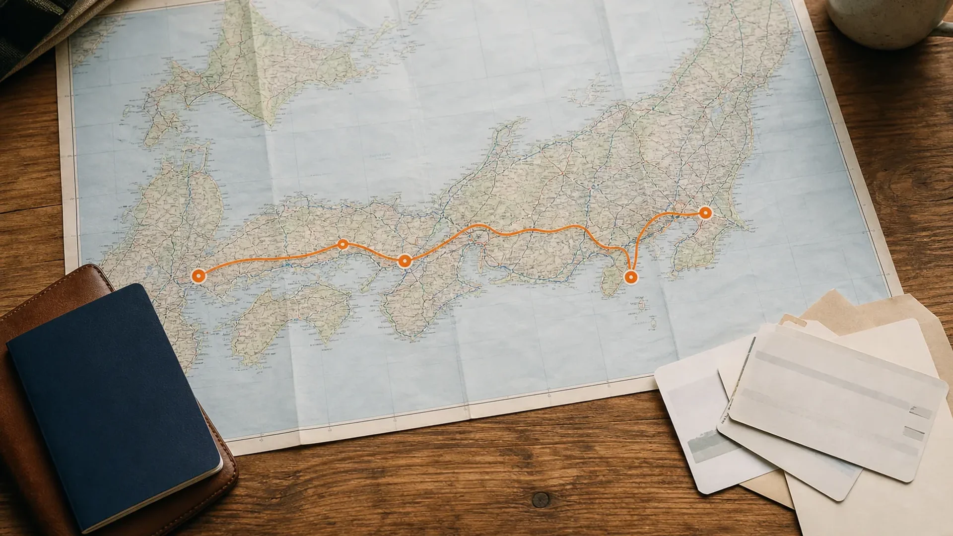 Japan two week itinerary route map from Tokyo to Hiroshima