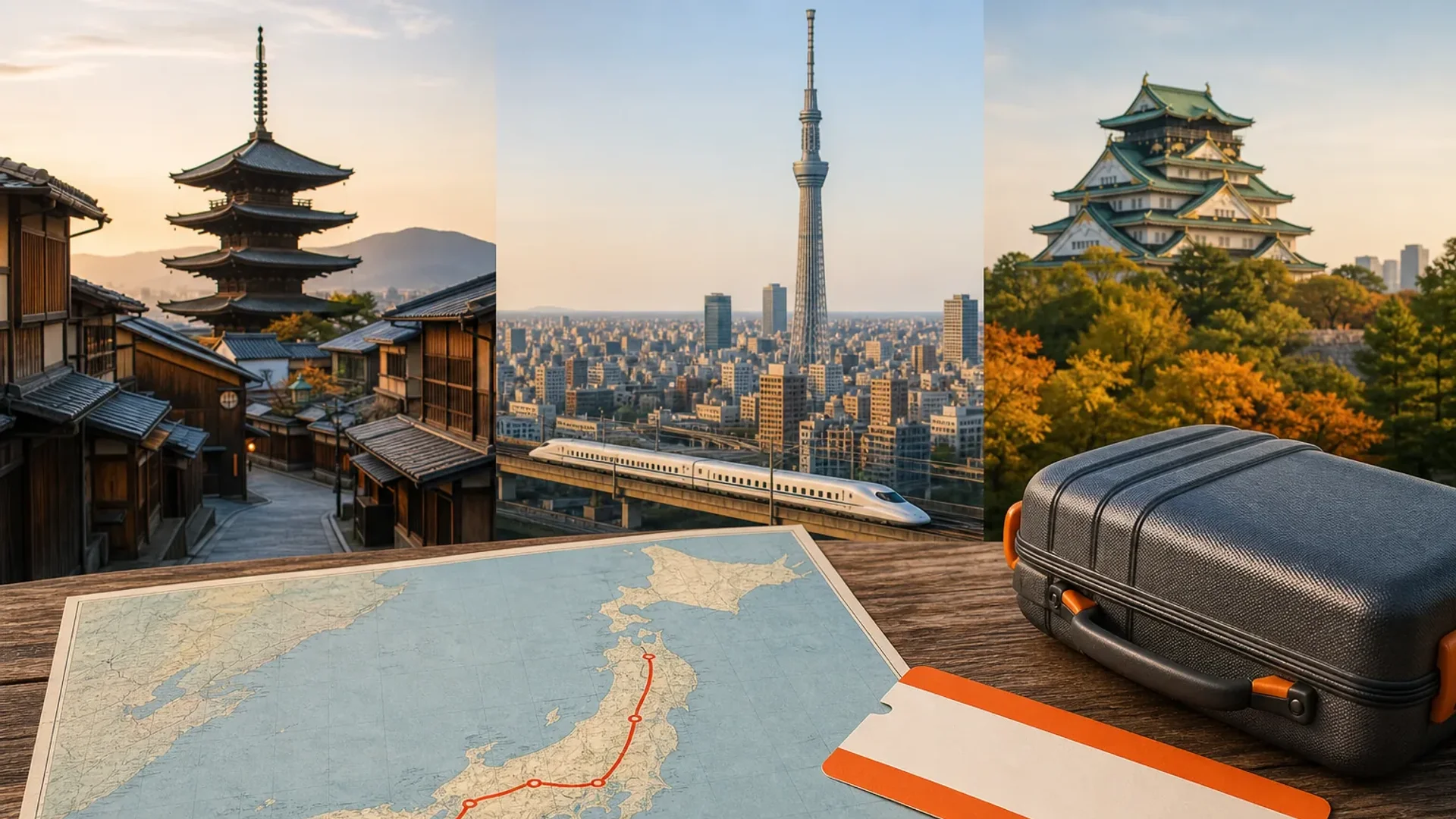 Seven day Japan itinerary route from Tokyo to Kyoto and Osaka