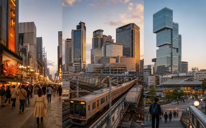 Osaka neighborhoods and transit for a three-day itinerary