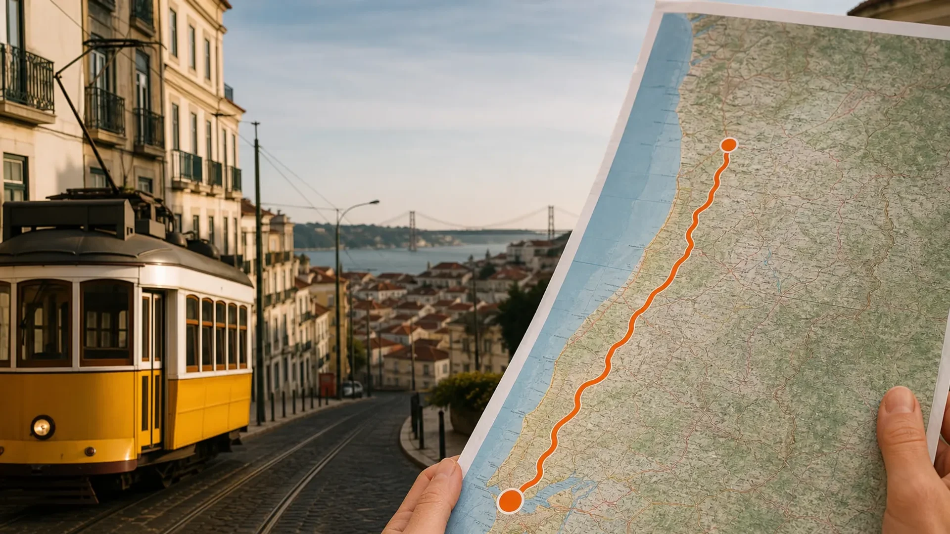 Lisbon to Porto Portugal itinerary route map