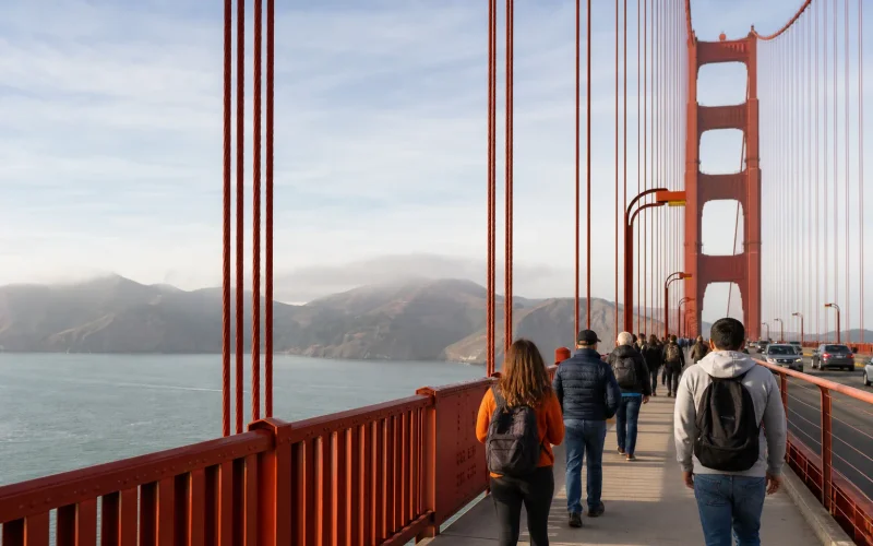 Golden Gate Bridge walk on day one of a San Francisco three-day itinerary