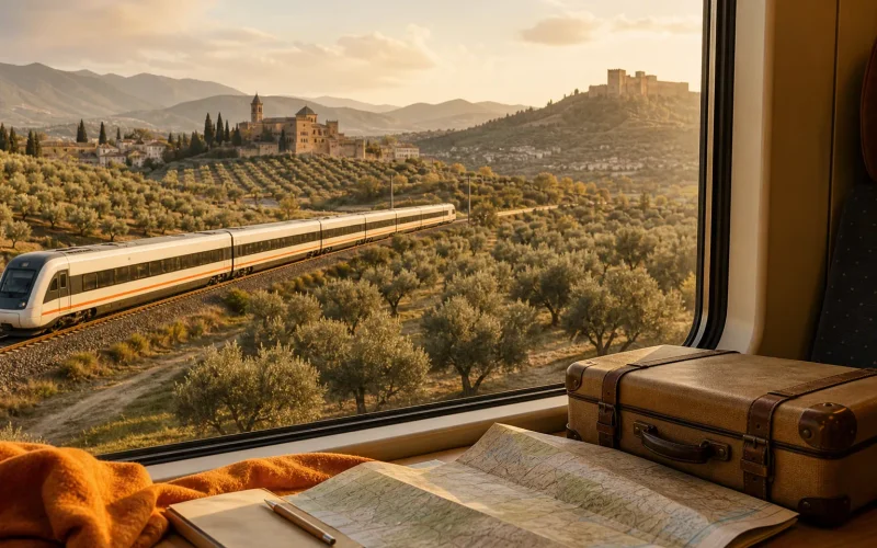 Southern Spain itinerary route from Seville to Córdoba and Granada by train