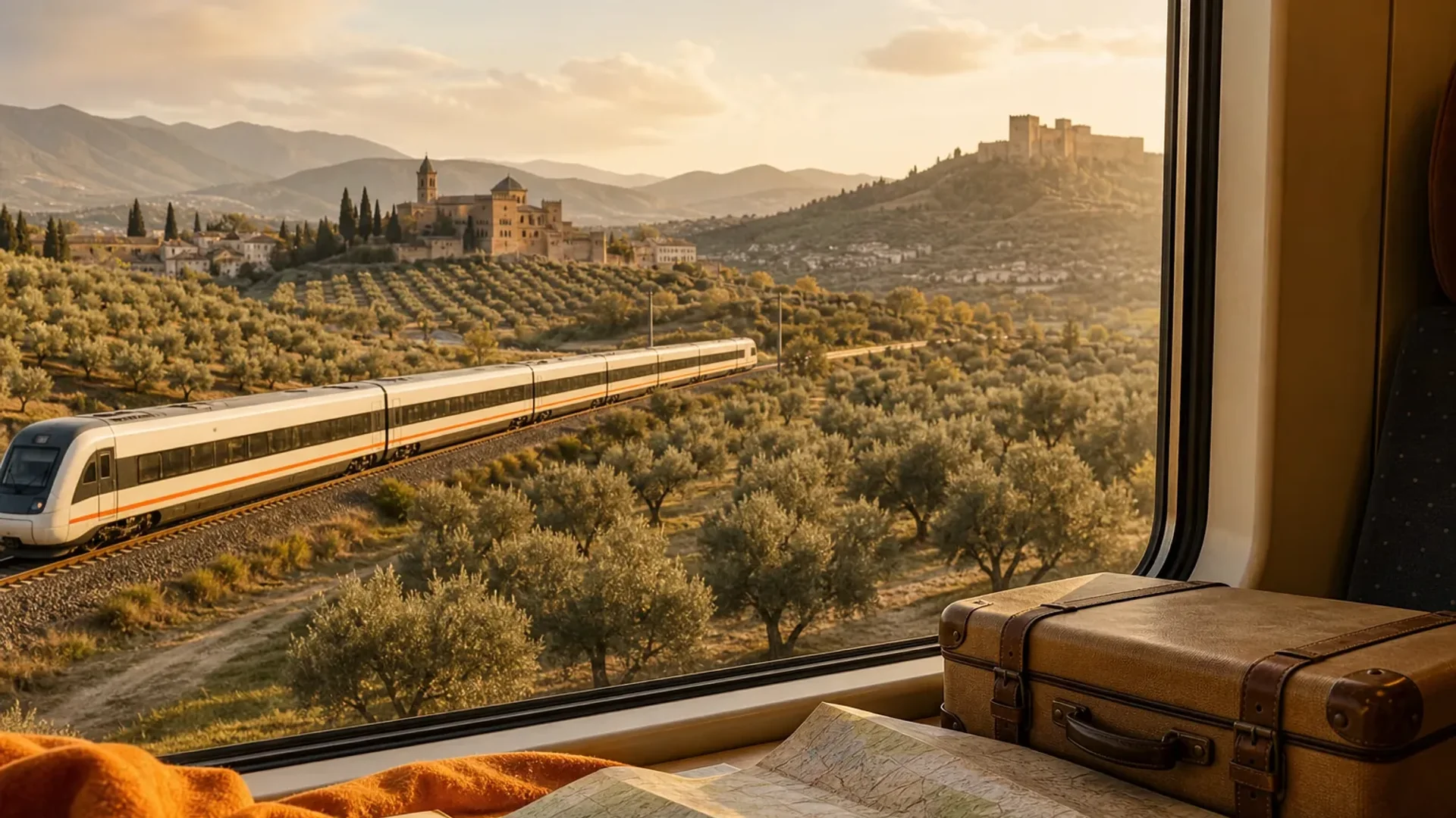 Southern Spain itinerary route from Seville to Córdoba and Granada by train
