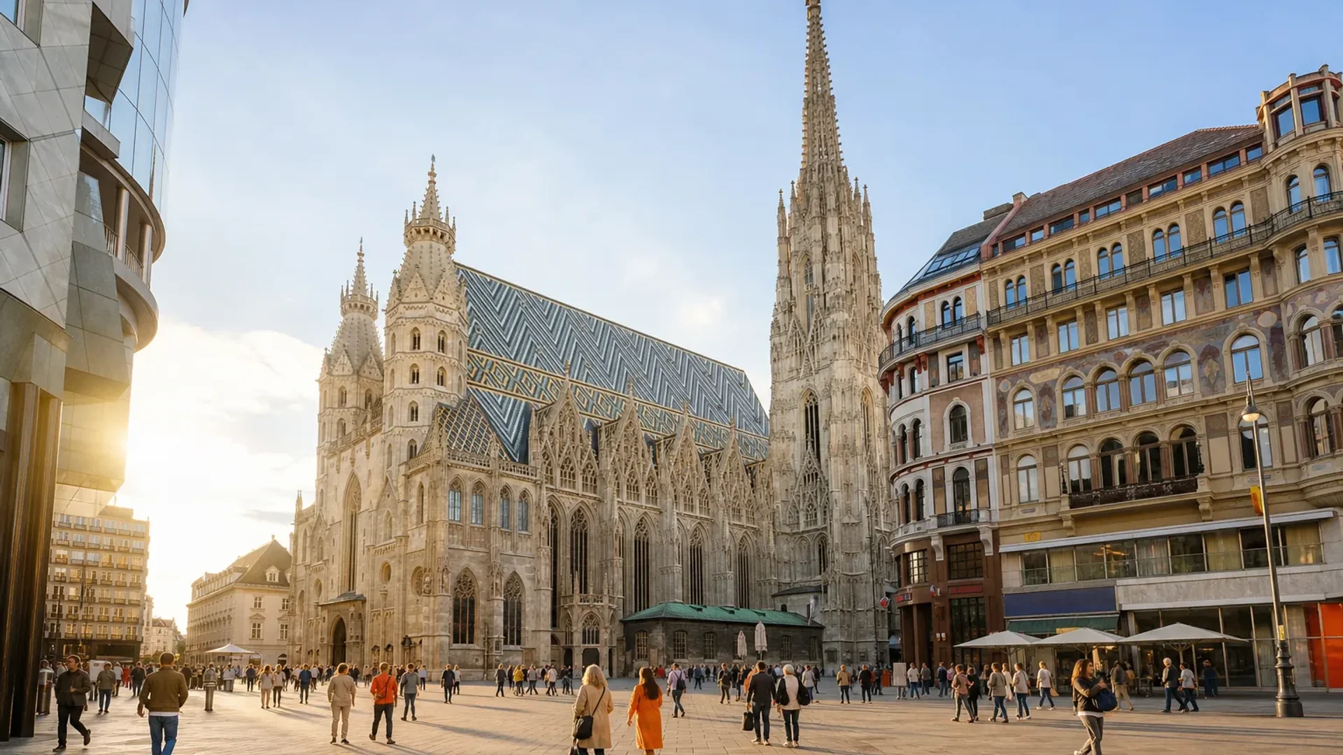Stephansdom and Stephansplatz in Vienna historic center